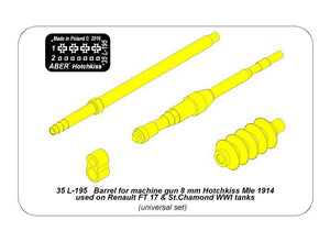 Aber 35L-195 Barrel for machine gun 8 mm Hotchkiss Mle 1914 used on Renault FT 17 St.Chamond WWI tanks 1/35 – imagen 7