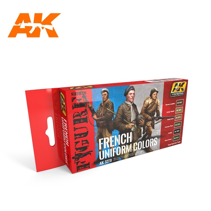 AK Interactive AK3270 Coffret de figurines aux couleurs de l'uniforme français (6 x 17 ml)