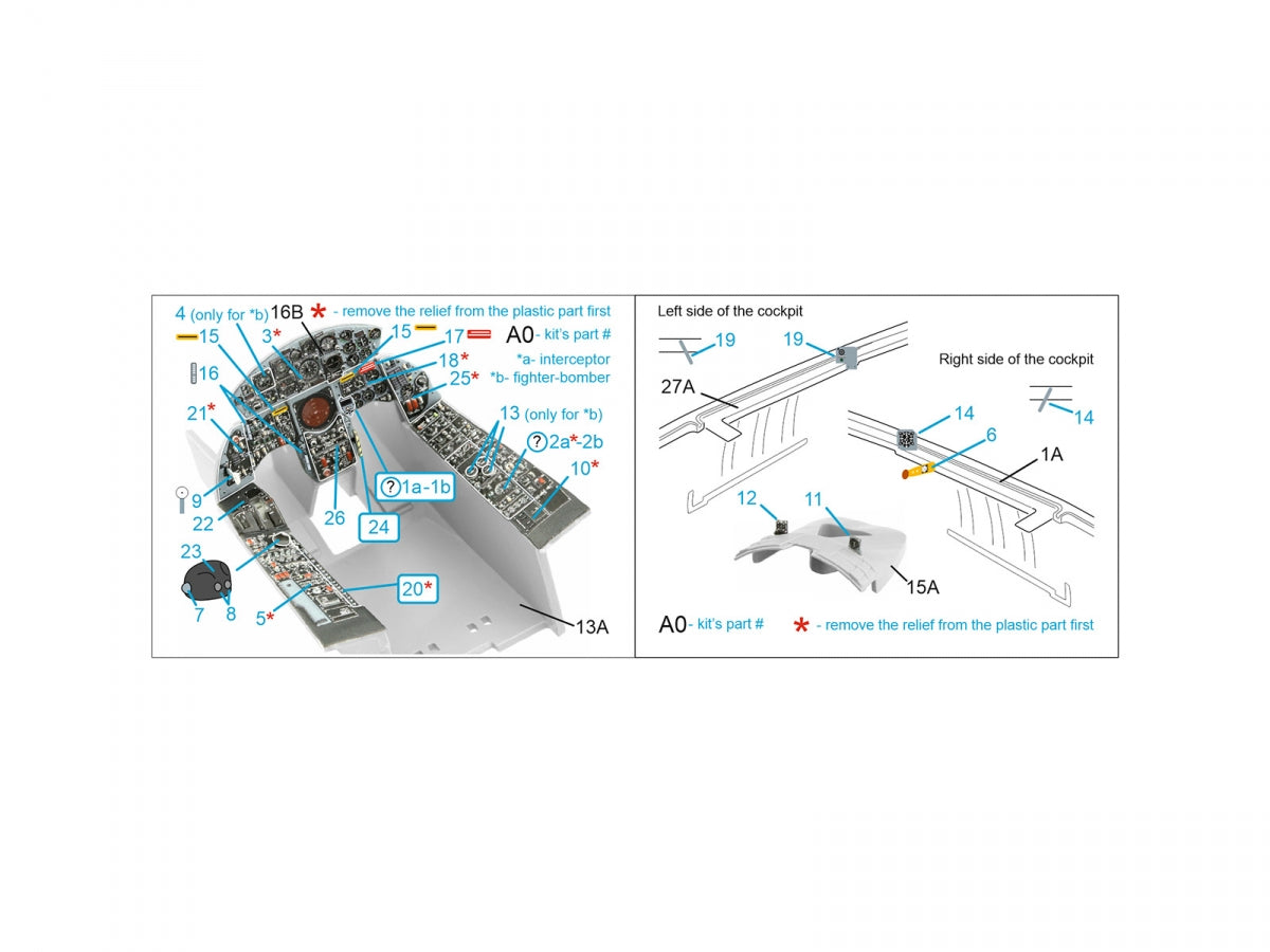 Quinta Studio QDS-32180 F-104S 3D-Printed coloured Interior on decal paper (Italeri) (small version) 1/32 – imagen 12