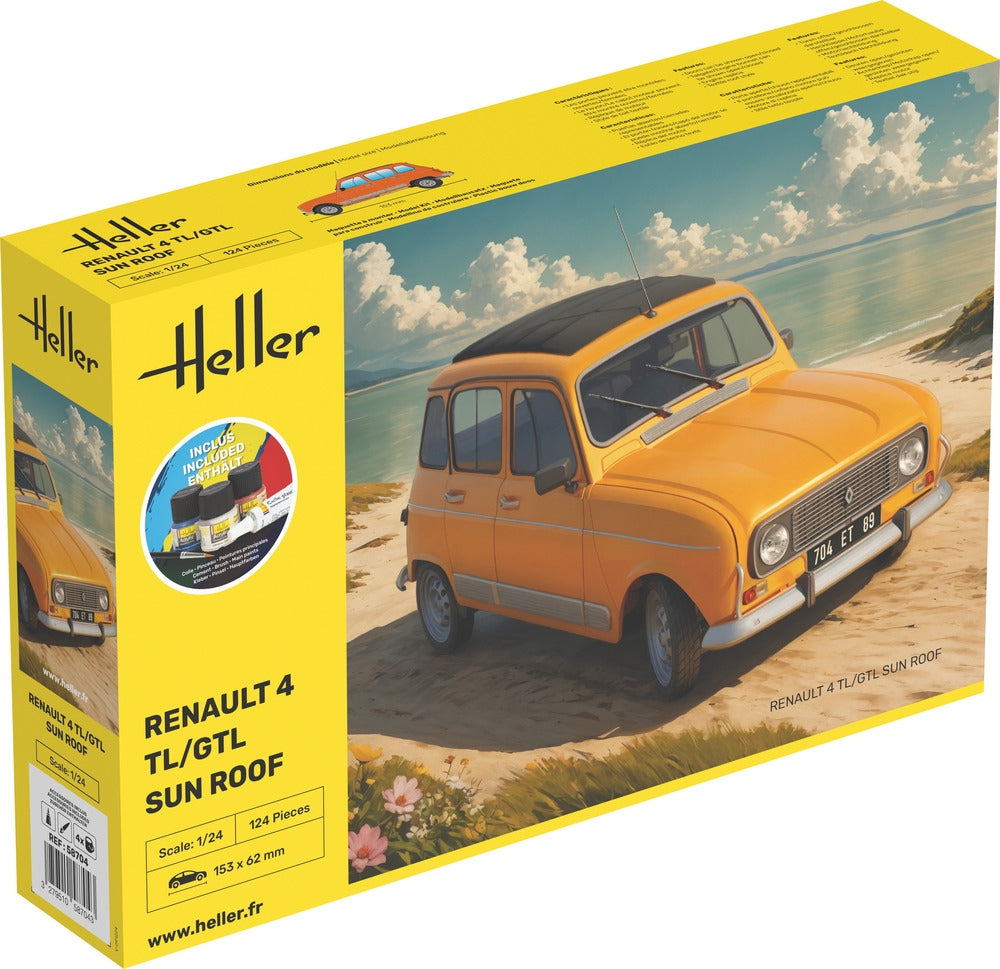 Heller 58704 Renault 4 TL/GTL Toit ouvrant - Kit de démarrage 1/24
