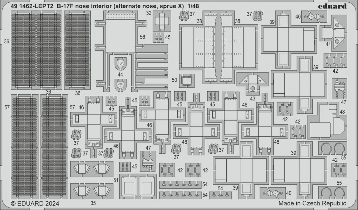 Eduard 491462 B-17F nose interior (alternate nose, sprue X) EDUARD 1/48 – imagen 2