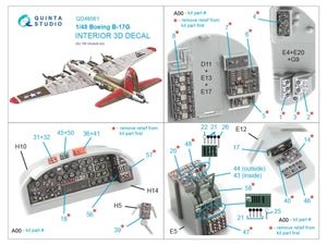 Quinta Studio QD48561 Boeing B-17G 3D-Printed &amp;amp; coloured Interior on decal paper (HK models) 1/48 – Bild 7