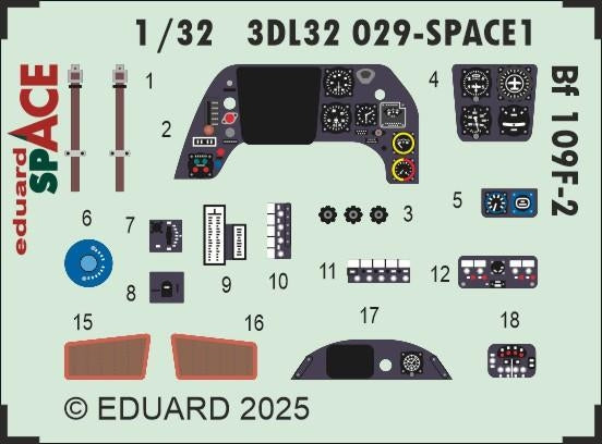 Eduard 3DL32029 Bf 109F-2 SPACE Hobby 2000 / Hasegawa 1/32 – immagine 3