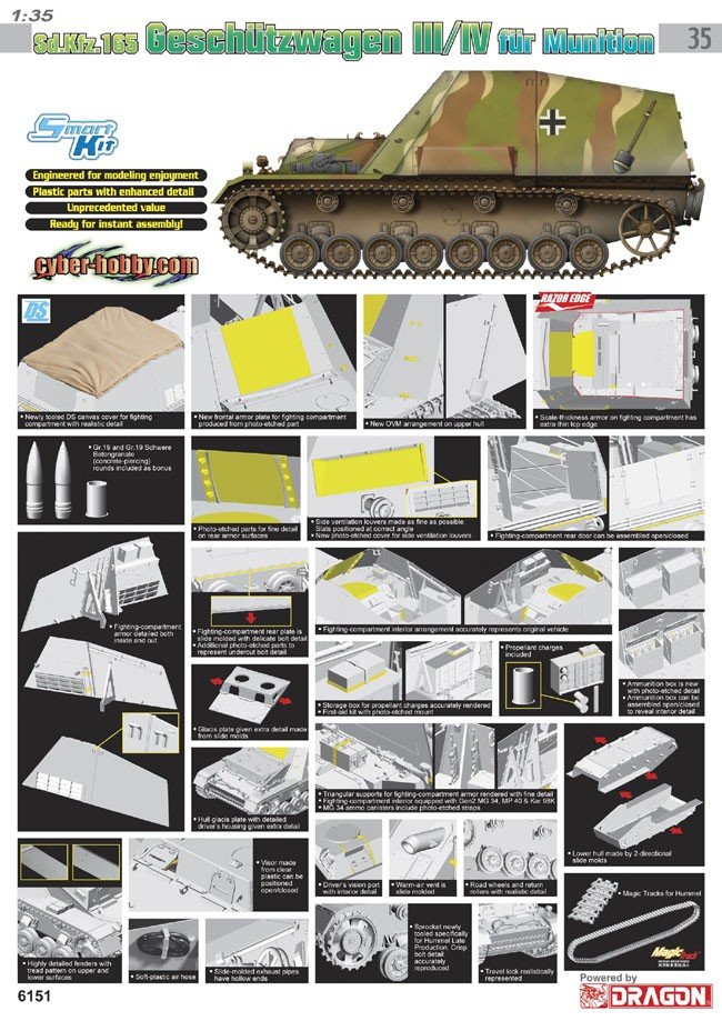 Cyber Hobby 6151 Sd.Kfz.165 Geschutzwagen III/IV fur Munition 1/35 – imagen 2