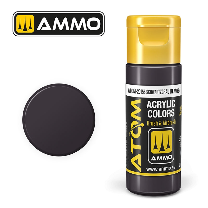 MUNITIONS de Mig Jimenez 20158 ATOM COLOR Schwartzgrau RLM66 20ml