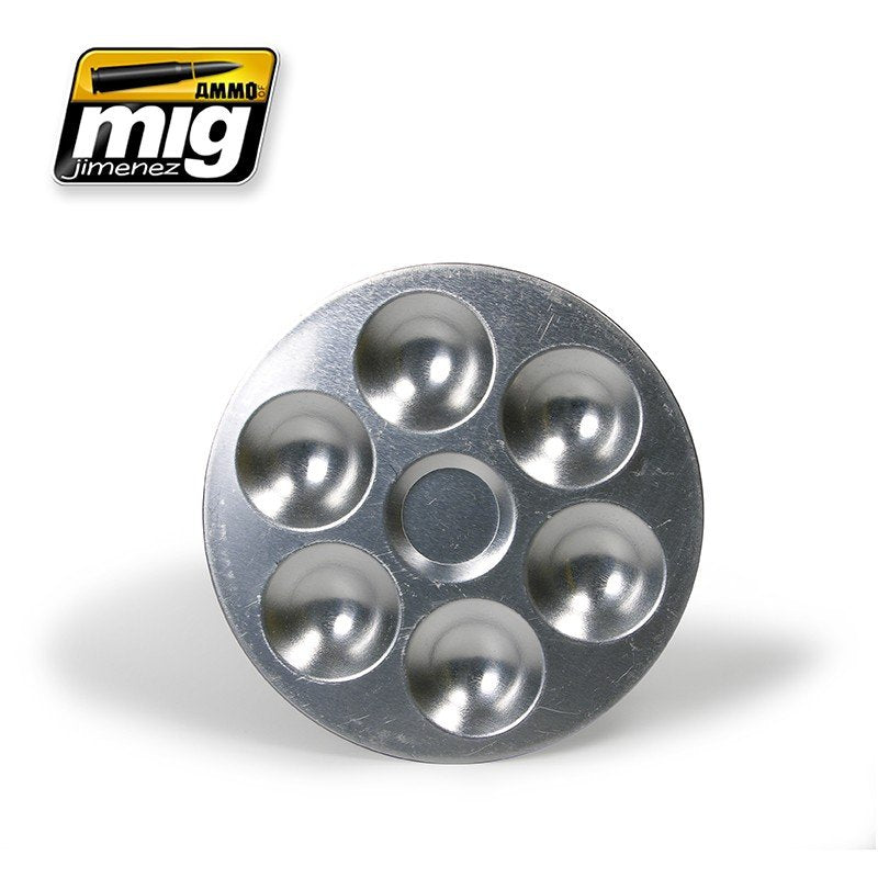 AMMO of Mig Jimenez 8008 ALUMINUM PALLET (6 WELLS)