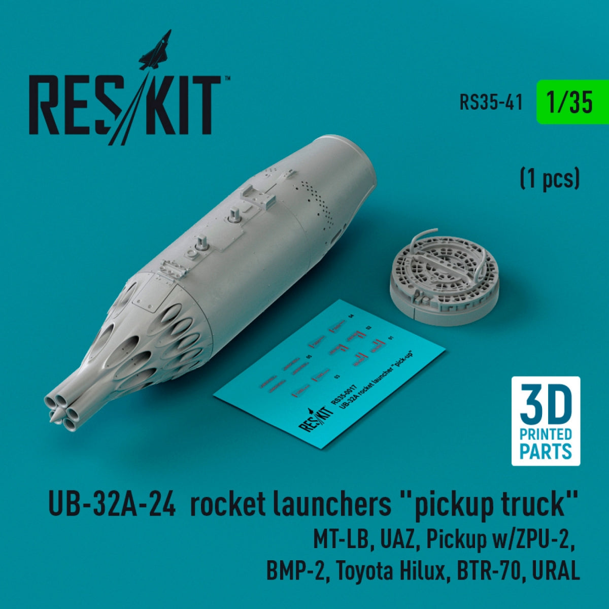 RESKIT RS35-0041 UB-32A-24 rocket launchers "pickup truck" (1 pcs) (3D Printed) 1/35