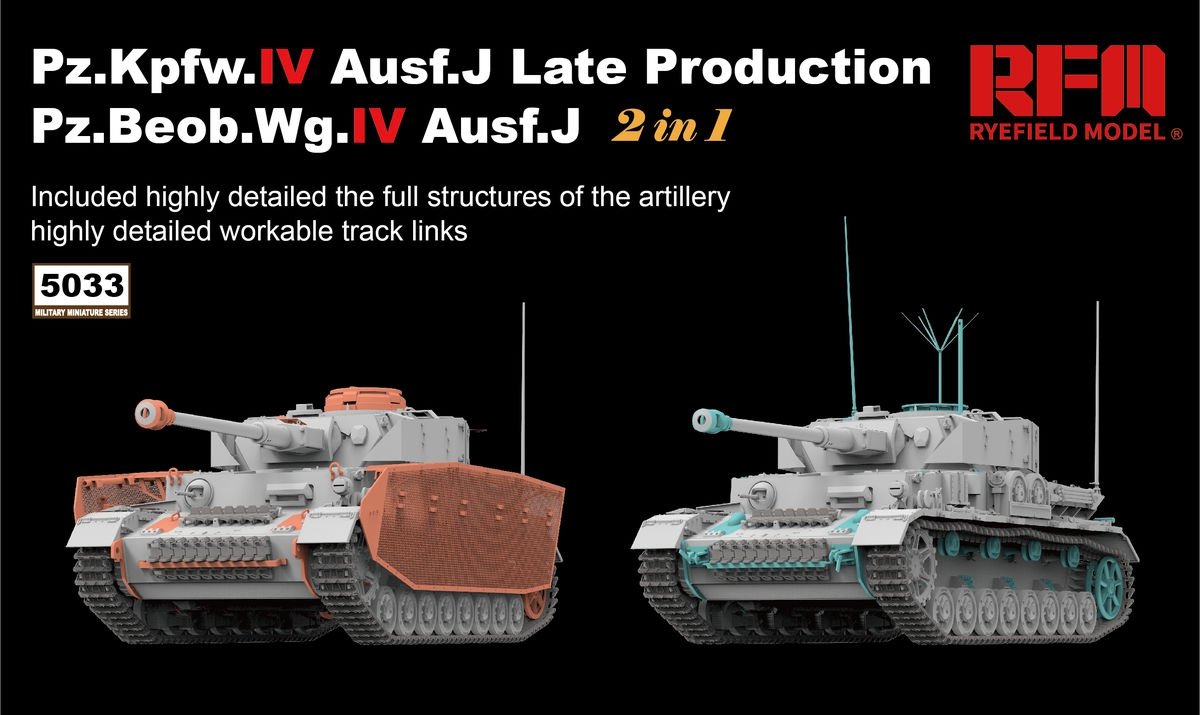 Rye Field Model 5033 Pz.Kpfw.IV Ausf.J Late Production/ Pz.Beob.Wg.IV Ausf.J 2 in 1 1/35 – image 2