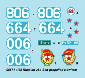 Trumpeter 05571 Russian 2S1 Self-propelled Howitzer 1/35 – imagen 4