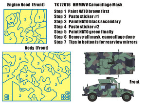 T-Model TK72016 M1114 NATO - Camouflage Mask Set 1/72 – imagen 3