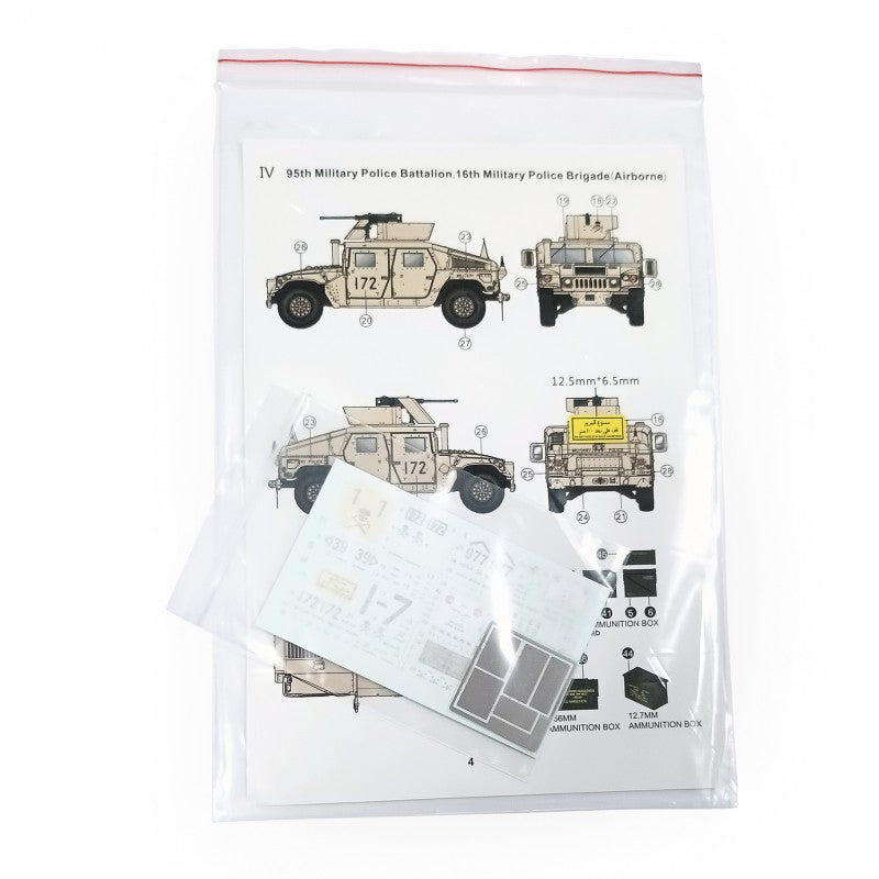 T-Model TK72015 M1114 HMMWV - Decal Set No.1 1/72 – imagen 4