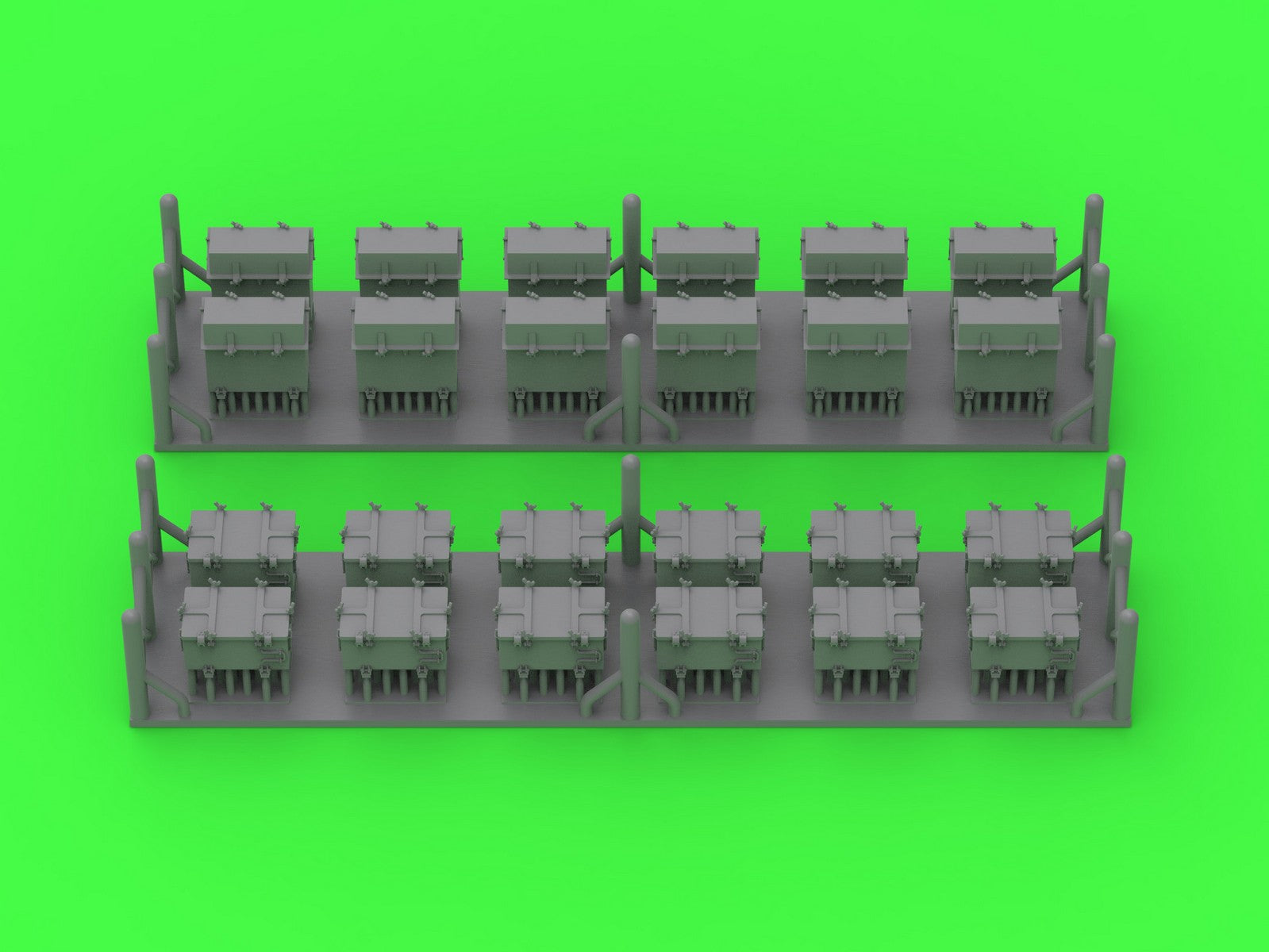 Master SM-200-015 IJN Type 96 25mm - Skrzynki amunicyjne - dwa typy (12+12 szt.) 1/200 – immagine 2