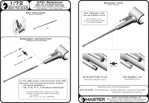 Master GM-72-049 KTO Rosomak - lufa działa 30mm ATK Mk 44 (Bushmaster II) wraz z żywicznym jarzmem (do modelu IBG) 1/72 – zdjęcie 4