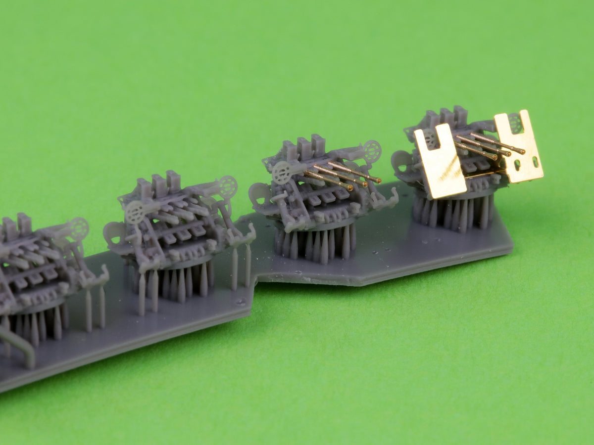 Master SM-350-124 IJN Type 96 25mm - POTRÓJNA podstawa - wczesna z celownikiem pierścieniowym (6 szt.) 1/350 – imagen 5