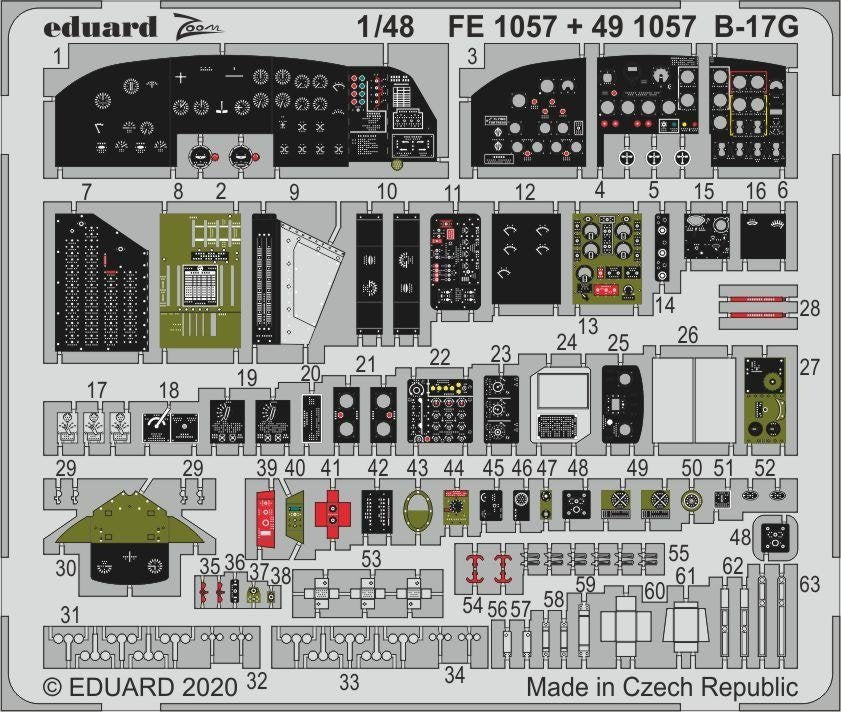 Eduard 491057 B-17G cockpit 1/48 HK MODELS