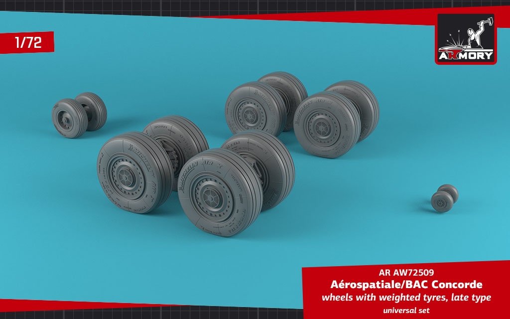 Armory Models AW72509 Concorde wheels w/ weighted tires, late 1/72 – imagen 4