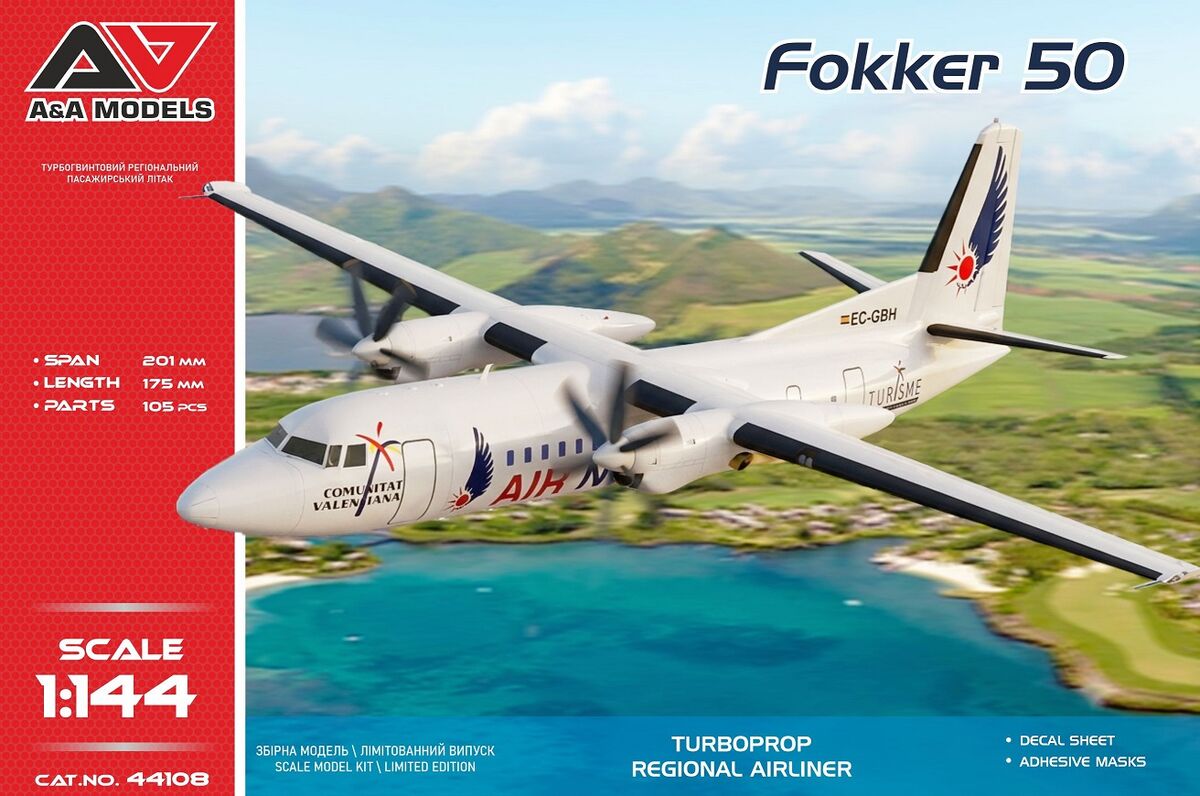A&A Models 44108 Fokker 50 1/144