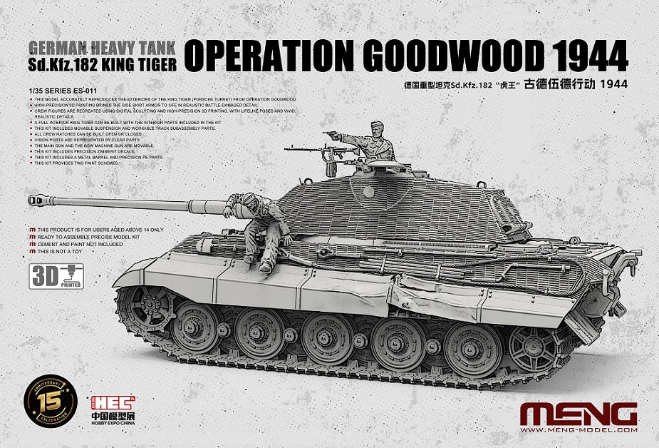 Meng ES-011 German Heavy Tank Sd.Kfz.182 King Tiger Operation Goodwood 1944 1-35 – Bild 11