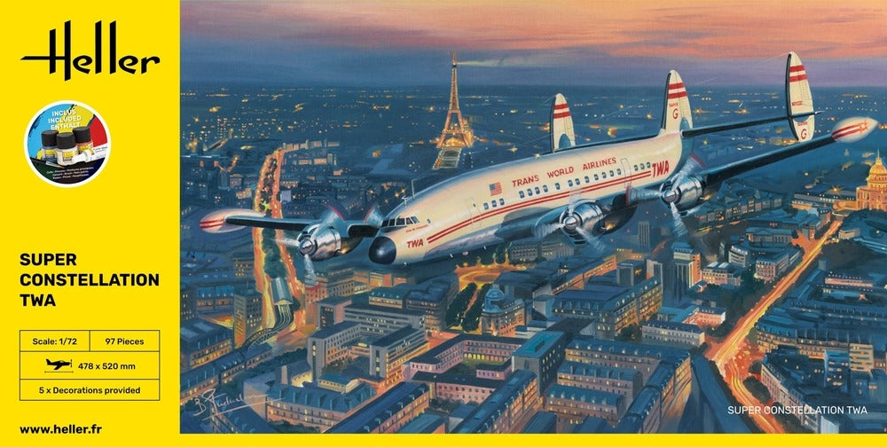 Heller 58391 Super Constellation TWA - Starter Kit 1/72 – zdjęcie 2