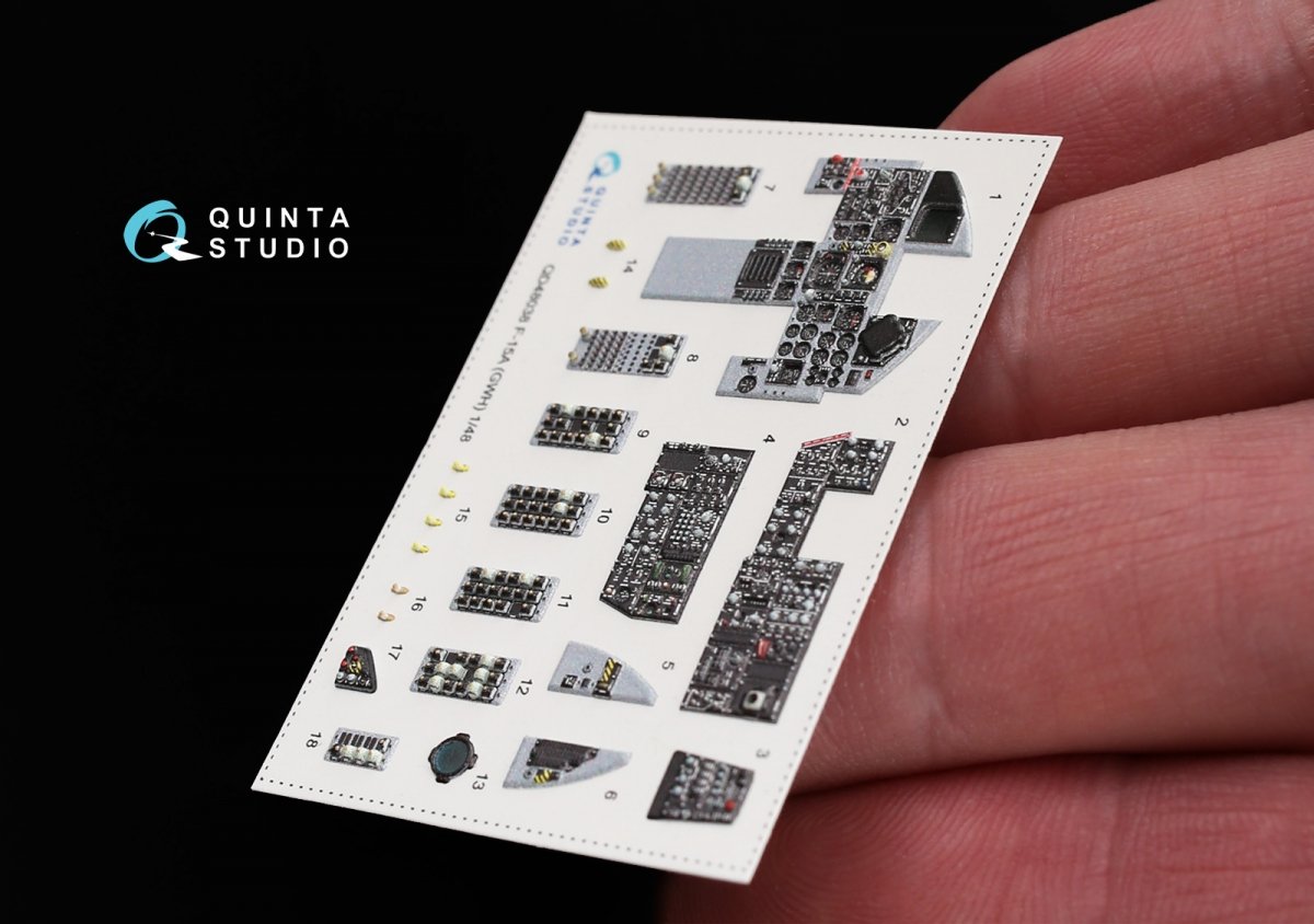 Quinta Studio QD48038 F-15A 3D-Printed &amp;amp; coloured Interior on decal paper (for GWH kit) 1/48 – imagen 6