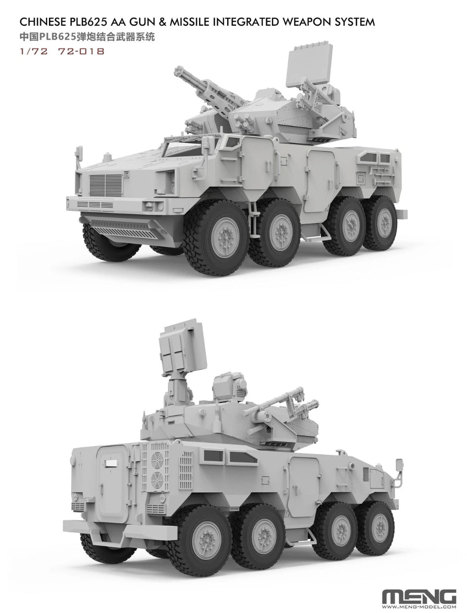 Meng 72-018 Chinese PLB625 AA Gun &amp;amp; Missile Integrated Weapon System 1/72 – immagine 2