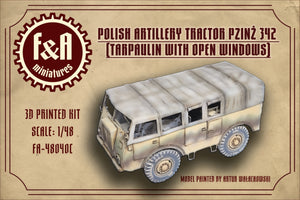 F&amp;amp;A Miniatures FA-48040C Pzinż 342 plandeka ciągnik otwarte okna 1/48