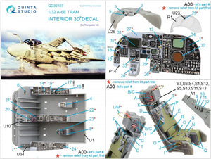 Quinta Studio QD32107 A-6E TRAM Intruder 3D-Printed &amp;amp; coloured Interior on decal paper (Trumpeter) 1/32 – imagen 9