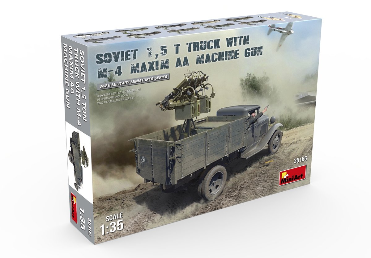 MiniArt 35186 SOVIET 1,5 t. TRUCK w/ M-4 Maxim AA Machine Gun 1/35 – imagen 2