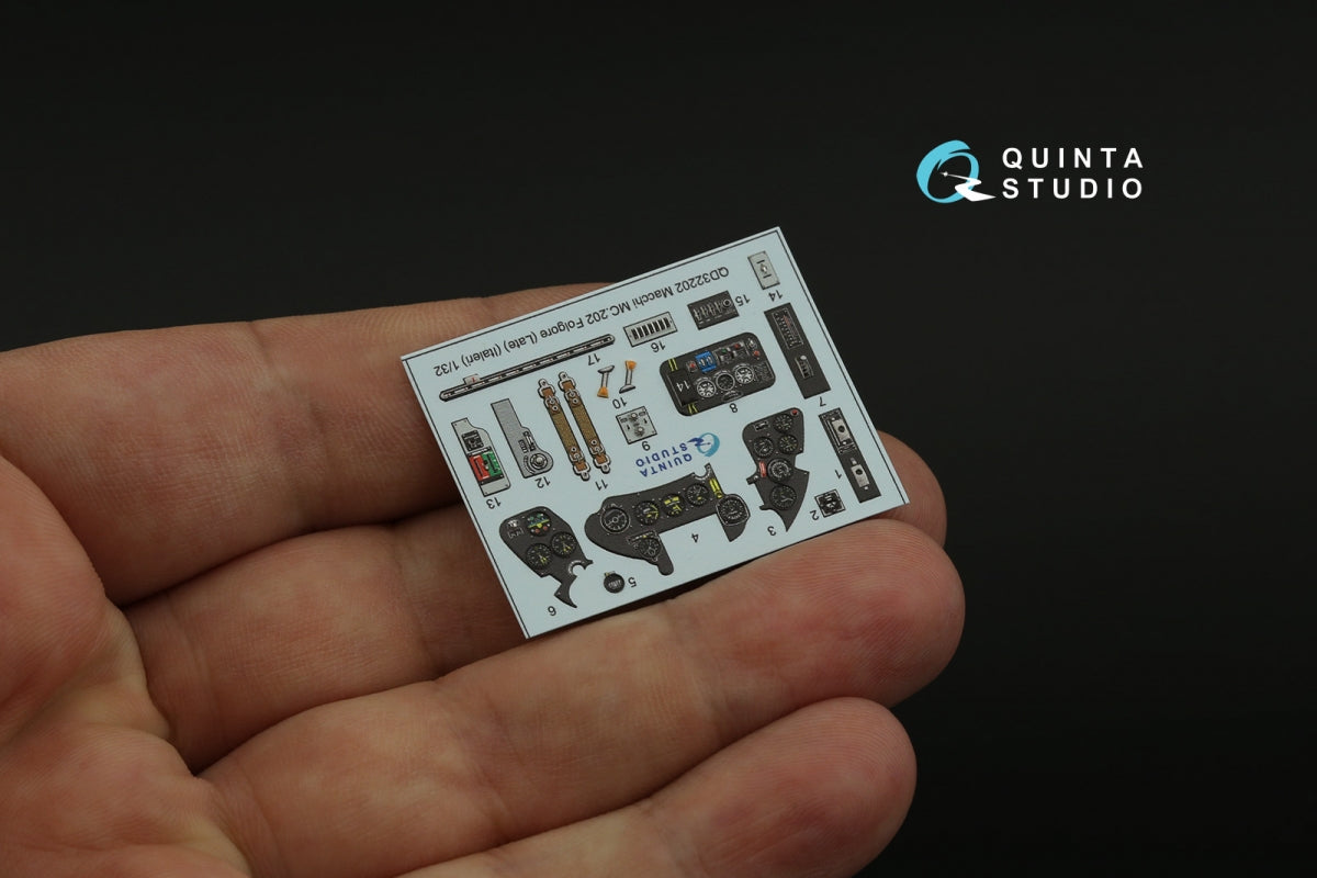 Quinta Studio QD32202 Macchi MC.202 Folgore Late 3D-Printed &amp;amp; coloured Interior on decal paper (Italeri) 1/32 – zdjęcie 13