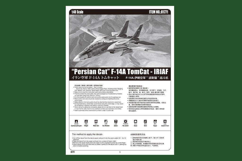 Hobby Boss 81771 IRIAF Persian Cat F-14A Tomcat 1/48 – imagen 2