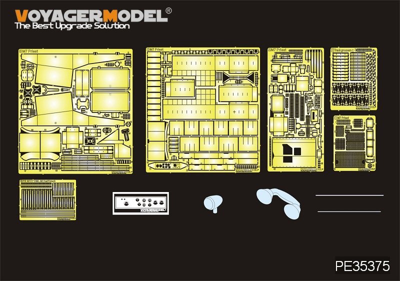Voyager Model PE35375 WWII US M7 Priest Mid Production w/Ammunition case/telephone set for DRAGON 6637 1/35