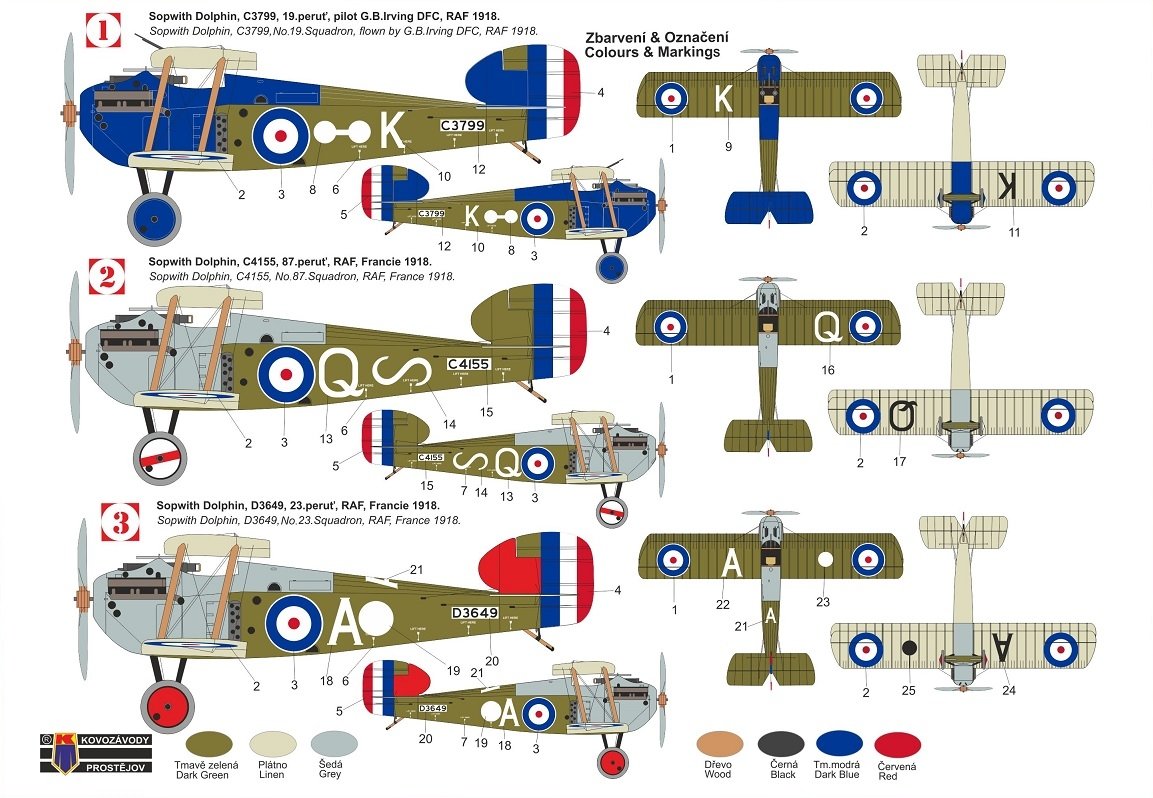Kovozavody Prostejov KPM0273 Sopwith Dolphin „RFC“ 1/72 – Bild 2
