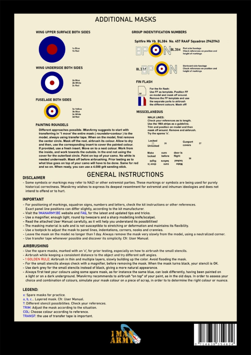 1 Man Army 35DET001 Supermarine Spitfire Mk.Vb for Border kits 1/35 – imagen 2