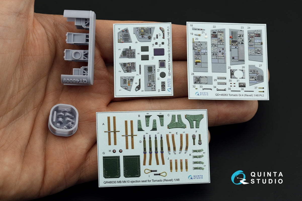 Quinta Studio QD+48263 Tornado GR.4 3D-Printed &amp;amp; coloured Interior on decal paper (Revell) (with 3D-printed resin parts) 1/48 – immagine 7
