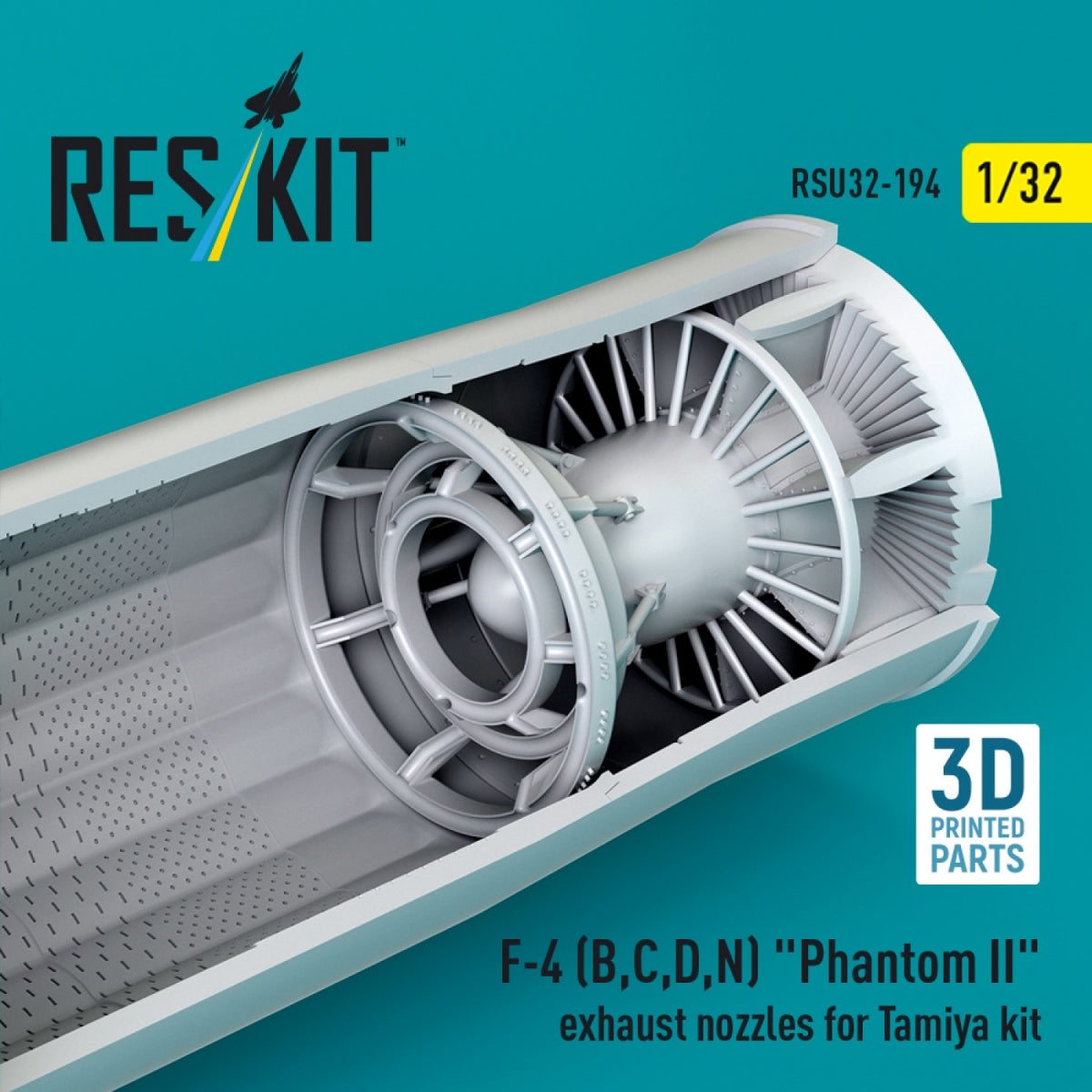 RESKIT RSU32-0194 F-4 (B, C, D, N) &amp;quot;Phantom II&amp;quot; exhaust nozzles for Tamiya kit (3d Printed) 1/32 – imagen 3
