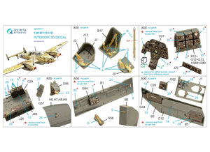 Quinta Studio QD48311 Bf 110C/D 3D-Printed &amp;amp; coloured Interior on decal paper (Eduard) 1/48 – immagine 6