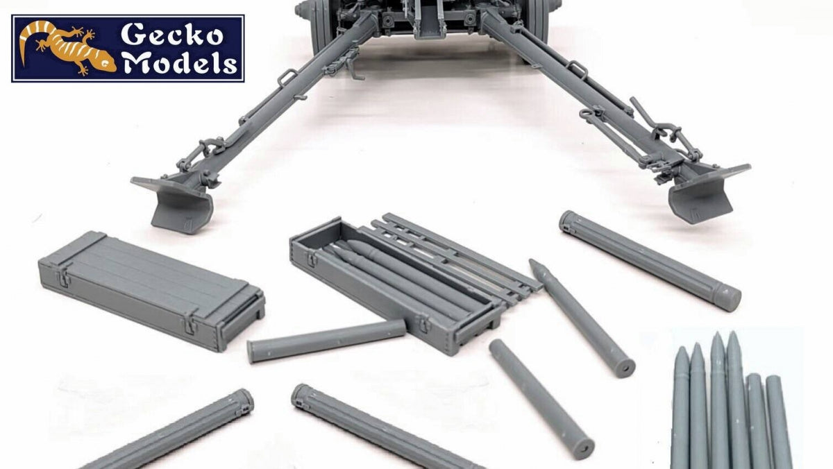 Gecko Models 16GM0014 German 7,5 cm Pak 40 Ammo Boxes w/Shells Set 1/16 – imagen 3