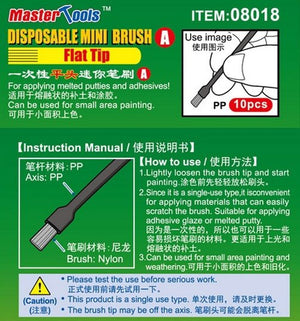 Trumpeter 08018 Disposable Mini Flat Brush 10 pcs – immagine 2