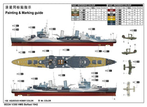 Trumpeter 05334 HMS Belfast 1942 1/350 – imagen 2