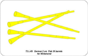 Aber 72L-09 Lufa Flak 38 x 4 do Wirbelwind / German 2cm Flak 38 barrels for Wirbelwind 1/72 – zdjęcie 3