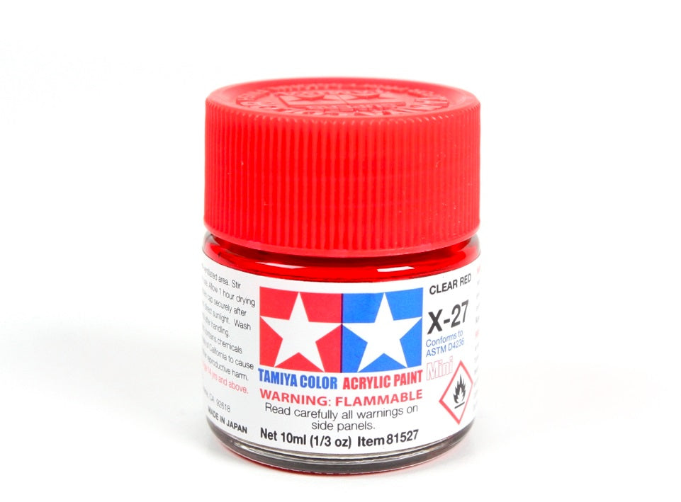 Tamiya X27 Clear Red (81527) Acrylic paint 10ml – immagine 2
