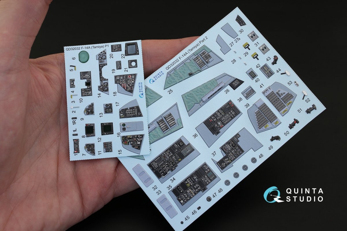 Quinta Studio QD32032 F-14A 3D-Printed &amp;amp; coloured Interior on decal paper (for Tamiya kit) 1/32 – imagen 2