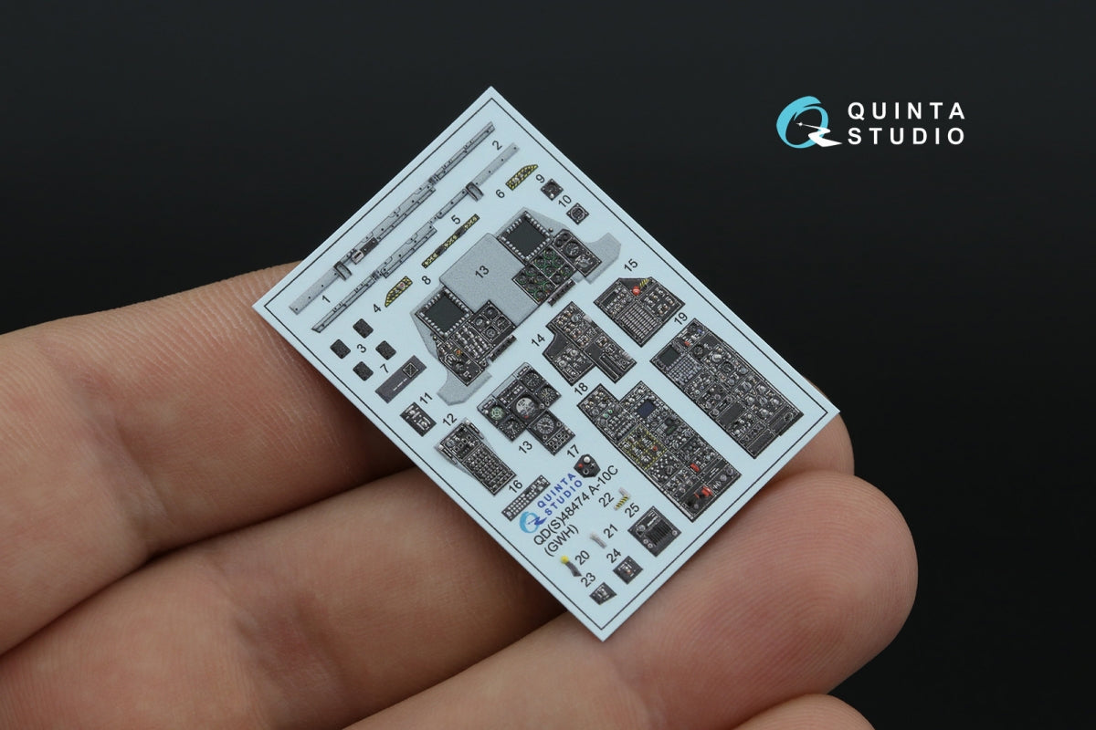 Quinta Studio QDS-48474 A-10C 3D-Printed coloured Interior on decal paper (GWH) (Small version) 1/48 – imagen 3