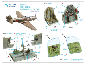 Quinta Studio QD72165 P-39Q/N Airacobra 3D-Printed coloured Interior on decal paper (Arma Hobby) 1/72 – imagen 2