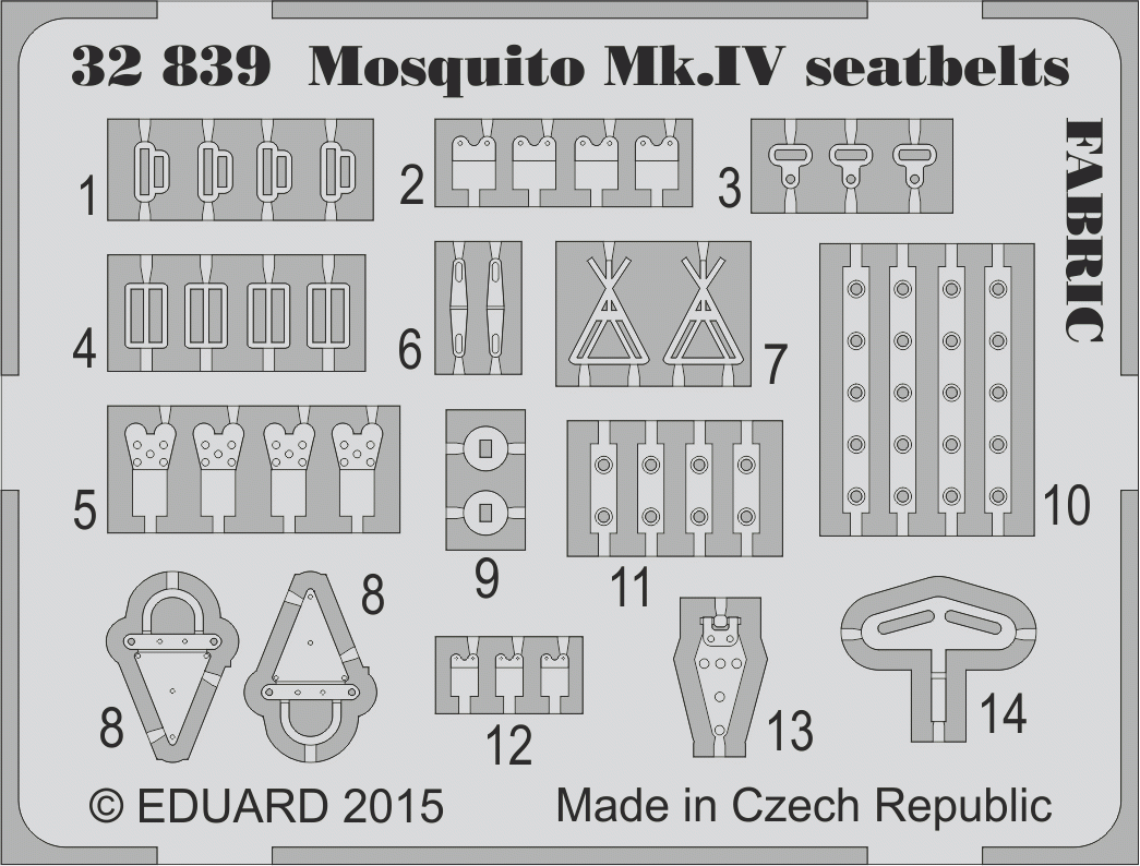 Eduard 32839 Mosquito Mk. IV seatbelts FABRIC 1/32 HK Models – imagen 2