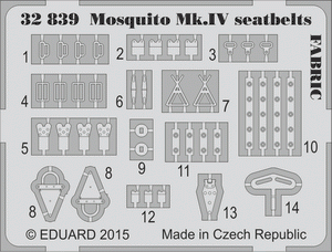 Eduard 32839 Mosquito Mk. IV seatbelts FABRIC 1/32 HK Models – imagen 2
