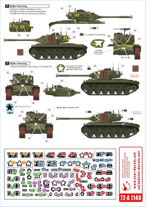 Star Decals 72-A1140 Korean War 1950-53 # 1. USMC Tanks. Sherman and Pershing. 1/72 – Bild 2