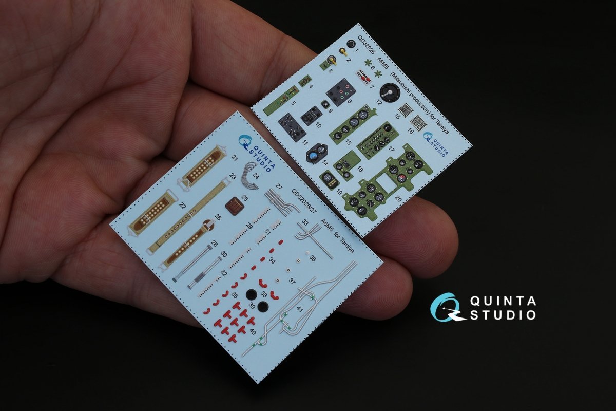 Quinta Studio QD32026 A6M5 (Mitsubishi prod.) 3D-Printed &amp;amp; coloured Interior on decal paper (for Tamiya kit) 1/32 – Bild 2