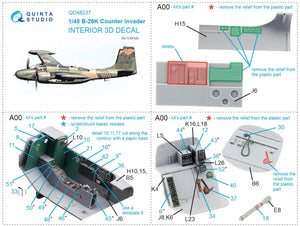 Quinta Studio QD48237 B-26K 3D-Printed &amp;amp; coloured Interior on decal paper (ICM) 1/48 – immagine 11