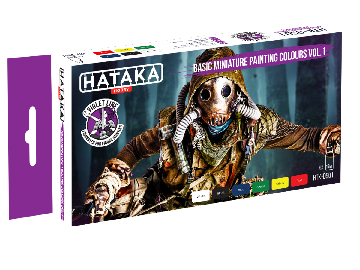 Hataka HTK-DS01 Couleurs de base pour peinture miniature, vol. 1, 6 x 17 ml